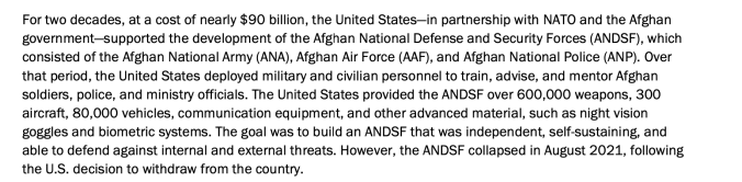 Collapse of the Afghan National Defense and Security Forces